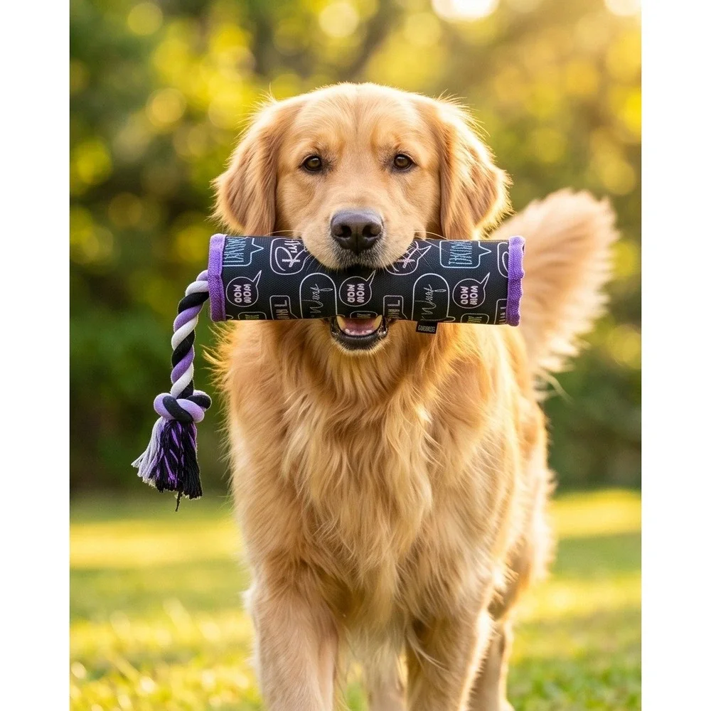 DOG for DOG Rope and Squeak Chew Toy Purple Black For‎ Big Dogs NEW DF2970